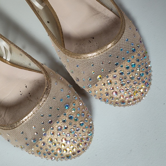 David's Bridal Illusion Toe Cap Crystal Embellished Ballet Flats 7.5 - Picture 4 of 12